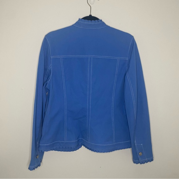 Peck And Peck Weekend Jacket Blue Size 10 Eye Hook - Picture 10 of 15